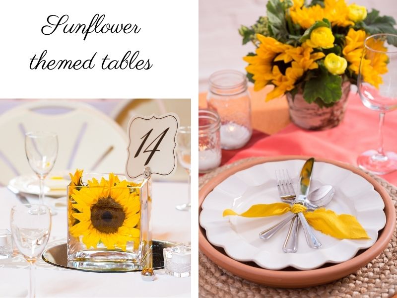 elegant or rustic sunflower themed wedding