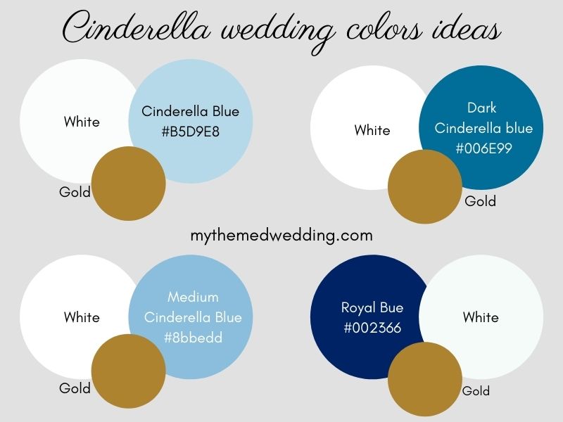 Cinderella wedding theme colors ideas