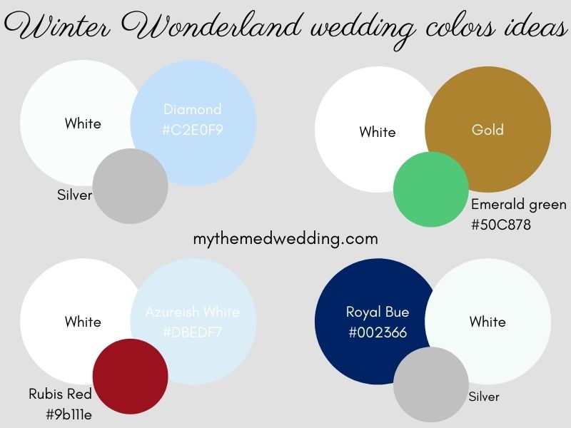 Wedding theme Winter wonderland colors ideas